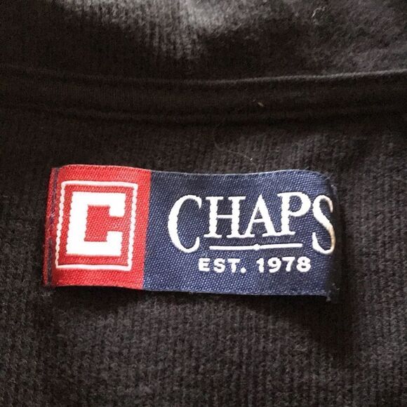 Chaps 1/4 zip hoodie like new ribbed black size XLT - Picture 4 of 4